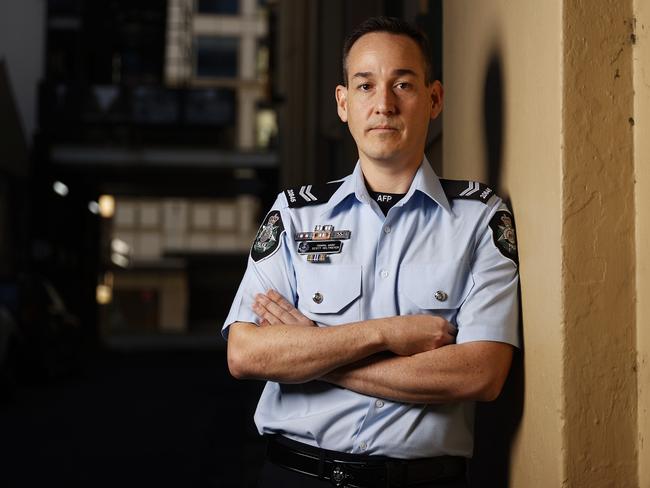 Child Protection Operations acting Sergeant Scott Veltmeyer has spoken about the horrific discovery. Picture: Tim Hunter