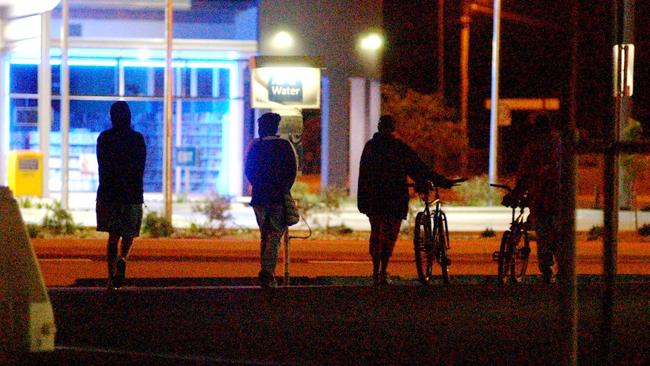 Teenage gangs at Vincent Village Shopping Center. Picture: Stewart Mclean