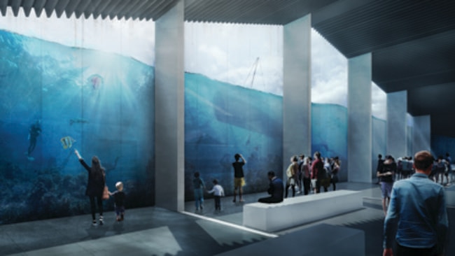 An artist’s impression of a proposed marine research centre at Glenelg. Picture: Mott MacDonald