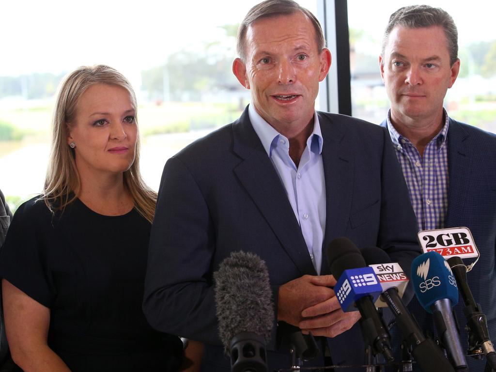 Then member for Lindsay Fiona Scott with Australian Prime Minister Tony Abbott and Minister for Education, Christopher Pyne. Picture: Richard Dobson