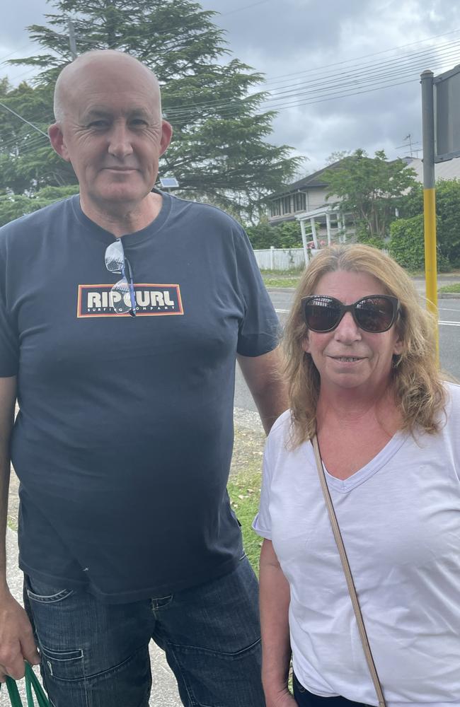 Warren Gibson and Sharon Watts voted at Berowra State School. Picture: Elizabeth Neil