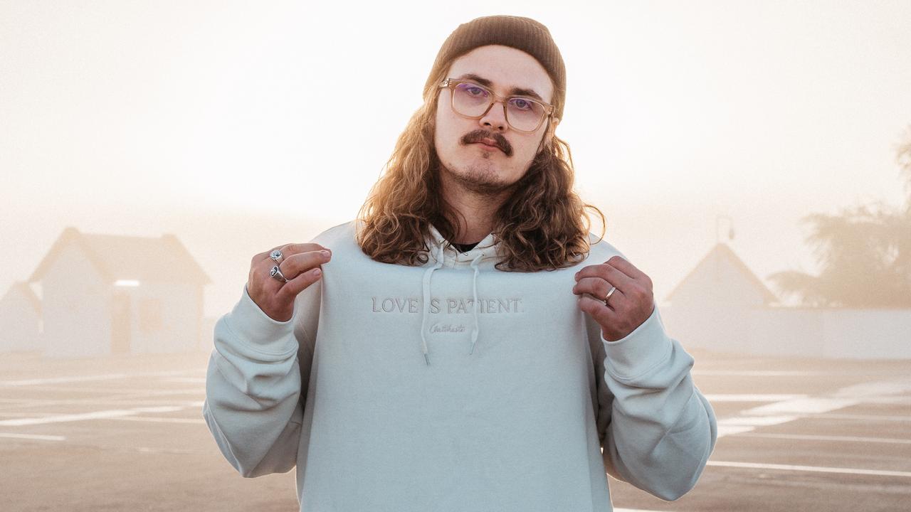 RELAX RECHARGE: Stephen Ott (pictured) and his wife Ana Ott (inset) have launched their own clothing business Antihaste to remind people to look after their mental health.