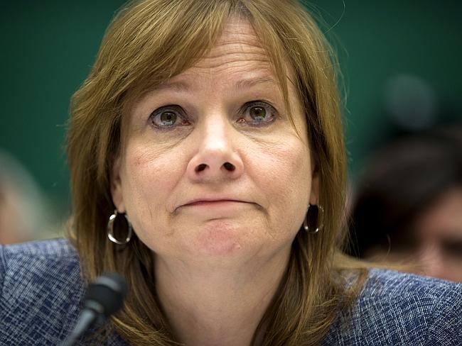 Under pressure ... General Motors CEO Mary Barra testifies before a government committee on April 1. Documents revealed that Barra received an email about a steering problem in the Saturn Ion in October 2011 — more than two years before the car was recalled. Picture: Evan Vucci