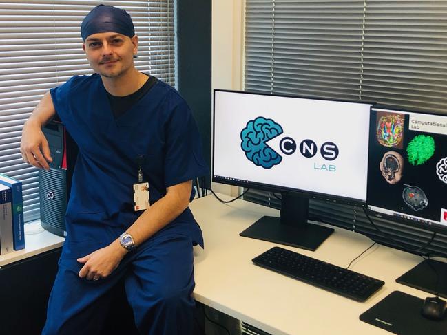 Macquarie University's professor Antonio Di Ieva at the university’s world-first Computational NeuroSurgery (CNS) laboratory.