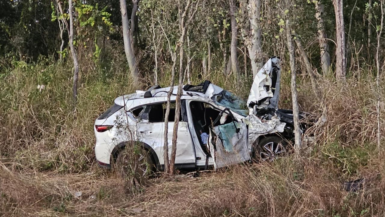 The aftermath of a crash on the Bruce Highway at Bloomsbury involving two trucks and a car on August 1, 2024. Two people, a man in his 70s and a man in his 20s suffered life threatening injuries and had to be extricated. Two other people walked away from the crash stable. Picture: Janessa Ekert