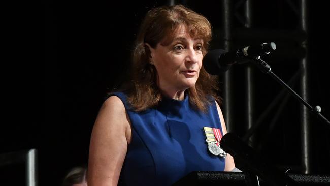 Anzac Day Dawn Service at Anzac Park, Townsville. Mayor Jenny Hill. Picture: Evan Morgan