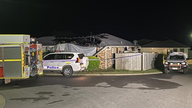 The scene of a house fire at Lowood in which a man died. Picture: Nilsson Jones