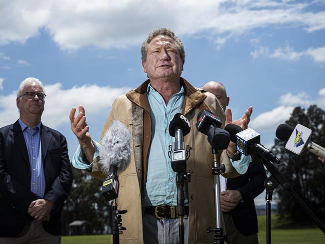 8/12/21: Twiggy Forrest at Liddell Power Station where AGL, Fortescue are to explore green hydrogen for Hunter energy hub. John Feder/The Australian.