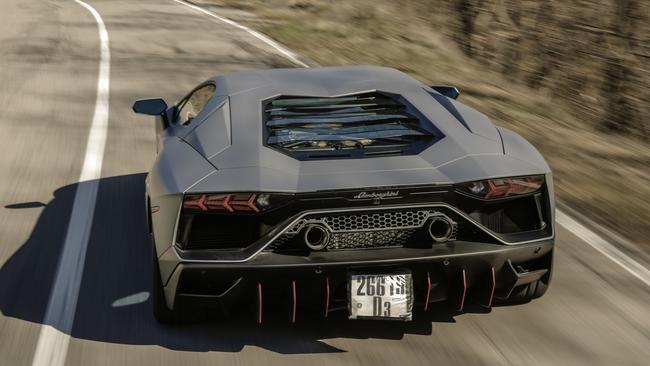 The Lamborghini Aventadoir has dramatic styling.