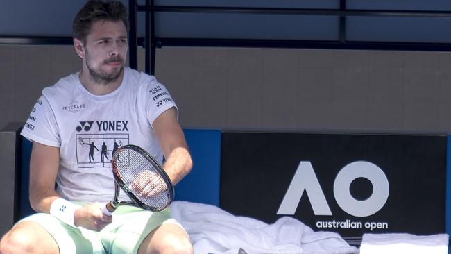 MELBOURNE, VIC - JANUARY 10: MILOS RAONIC (CAN) during Tie Break Ten event  on January 10, 2018 leading up to the 2018 Australian Open at Melbourne  Park Tennis Centre Melbourne, Australia (Photo