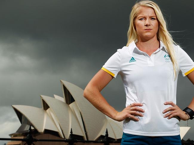 SYDNEY, AUSTRALIA - APRIL 19: Australian Olympian, Brooke Stratton poses during the Australian Olympic Games Official Uniform Launch at the Park Hyatt Hotel on April 19, 2016 in Sydney, Australia. (Photo by Brendon Thorne/Getty Images)