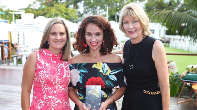 Editor Rachel Hancock, Woman of the Year Louise Bezzina and Harvey Norman CEO Katie Page. Picture Glenn Hampson