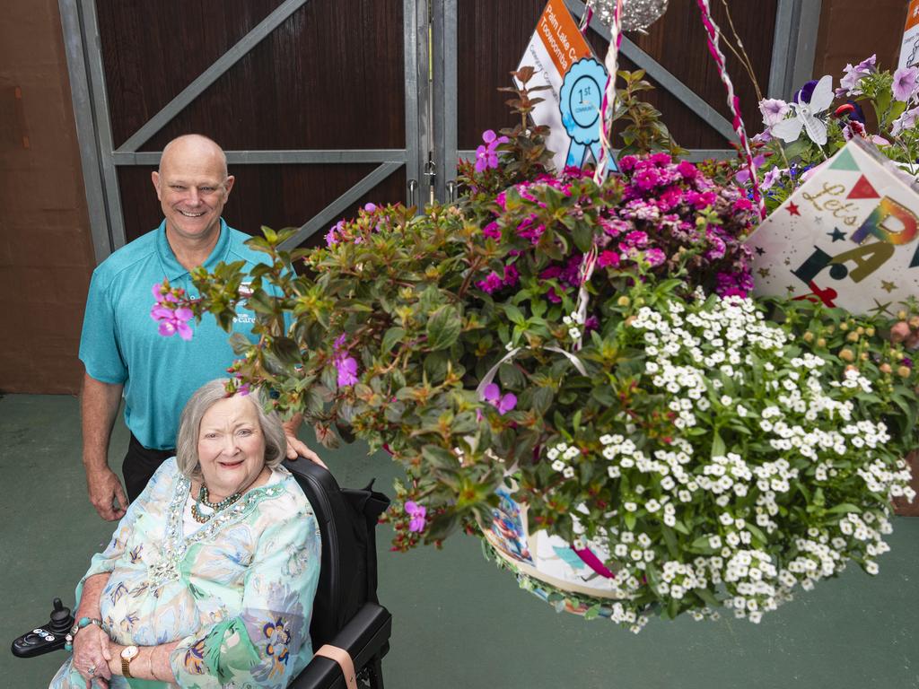 David Solomon and Jenny Coss of Palm Lake Resort as the retirement village wins the Community category. Picture: Kevin Farmer