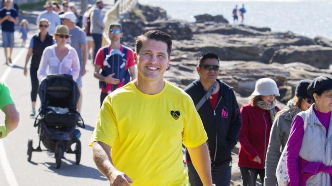 Shannon Nevin, a former Sea Eagle, runs Walk n Talk events to help people with mental health. He will be walking from Dee Why to Long Reef at this year’s Lifeline Classic. Picture: Jenny Evans.