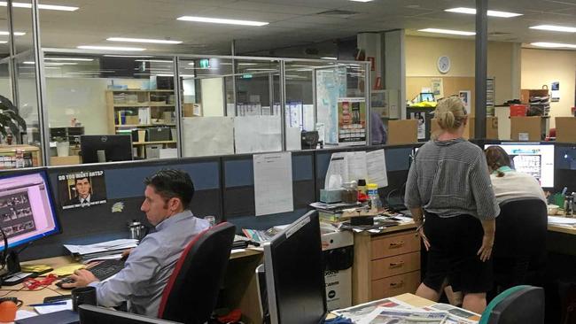 PITCHING IN: Sunshine Coast Newspapers sub-editor Grant Edwards at work in Maroochydore, helping get the news out about the effects of Cyclone Debbie