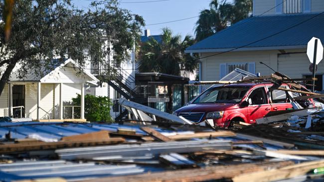 Debris left by Hurricane Helene after making landfall are seen in Cedar Key, Florida, on September 27, 2024. Picture: AFP