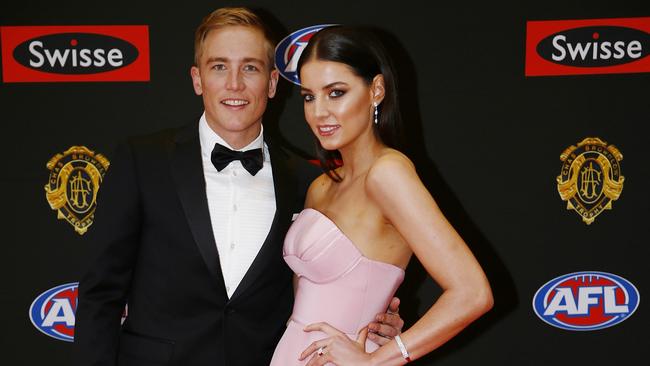 Bernie Vince and his wife Abbie Noonan at the 2015 Brownlow Medal. Picture: Michael Klein.