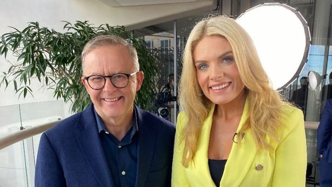 Erin Molan has said she has had a falling-out with PM Anthony Albanese. Picture: Instagram