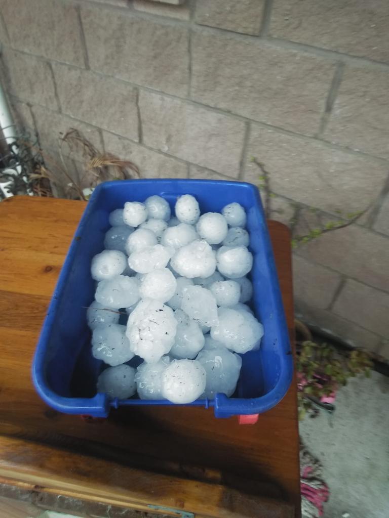 Baseball-sized hail recorded around Kandanga and Imbil. Photo Bobbie Hamilton.