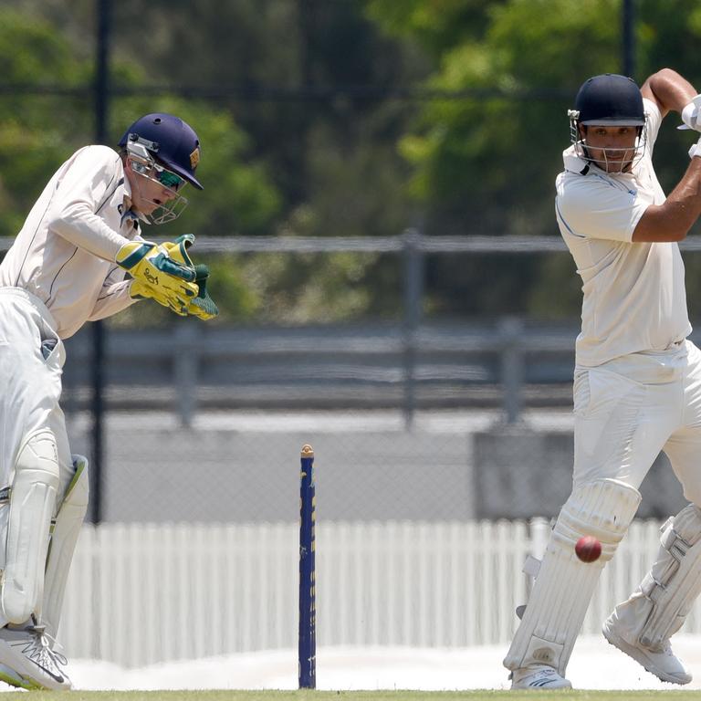 Queensland Premier Cricket - Gold Coast Dolphins vs Norths at Bill Pippen Oval, Robina. Dolphins Will Chapples batting. (Photo/Steve Holland)