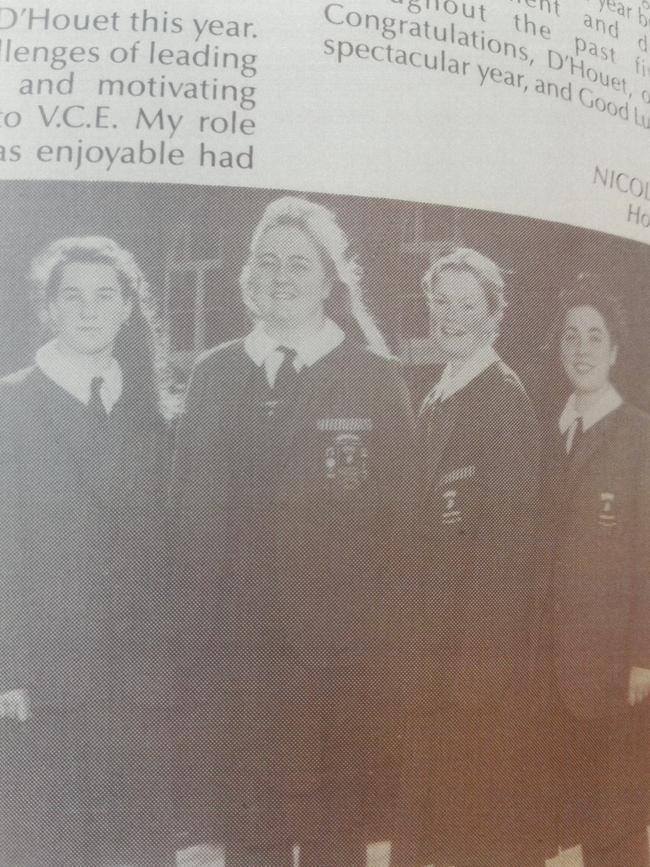 Nicola Gobbo (second from left) in high school. Picture: Supplied.