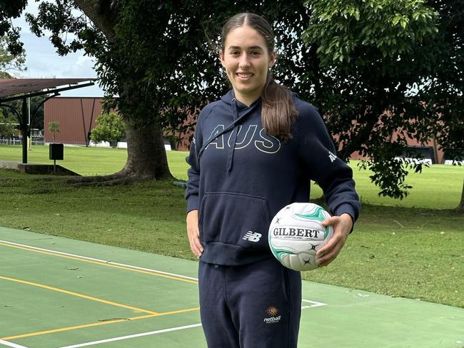 Townsville Grammar School netball star Sasha-May Flegler is flying to Trinidad and Tobago to join the Australian netball team for the 2023 Youth Commonwealth Games. Picture: Julie Plath / Townsville Grammar School