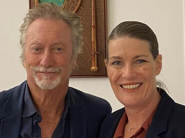 NSW National senator Perin Davey with actor Bryan Brown