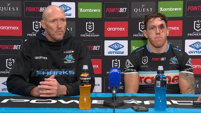 It didn't look any better for Cameron McInnes during the post-match press conference. Photo: Fox Sports.