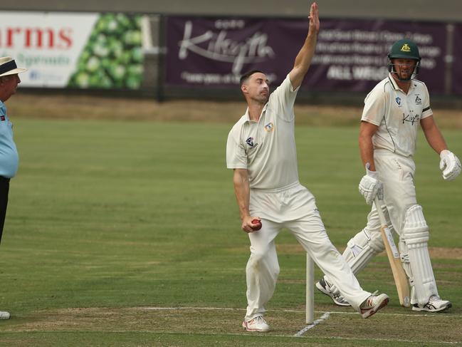 Noble Park bowler Robbie Johnston is a key addition for Carrum Downs. Picture: Stuart Milligan