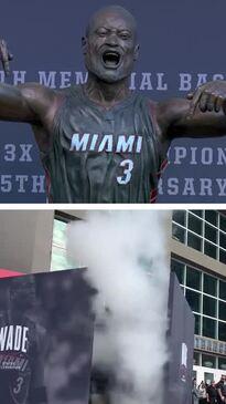 Bizarre Dwyane Wade statue revealed