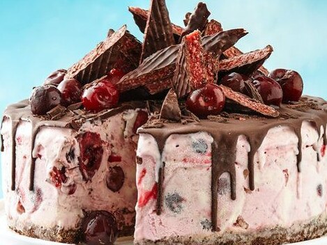 Cherry Ripe ice-cream cake.