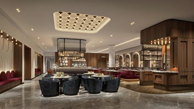 A render of the restaurant at Le Meridien Melbourne.