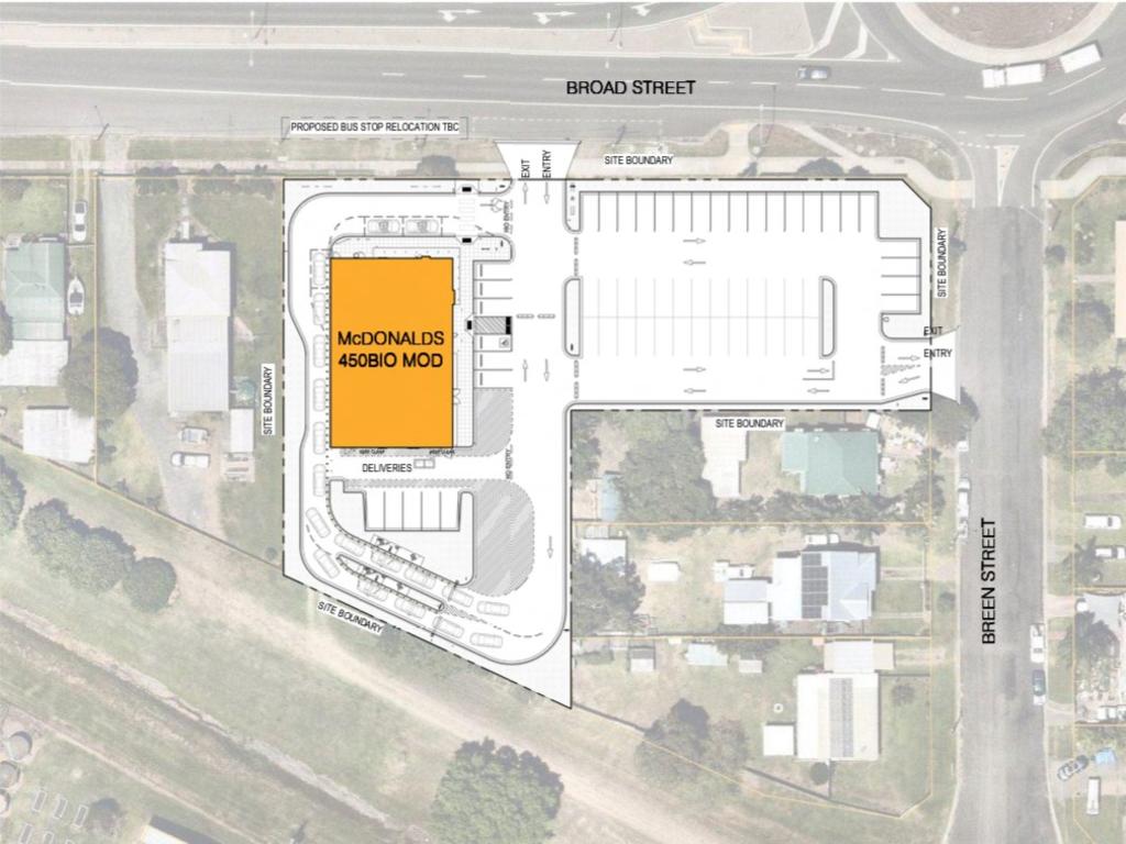 Plans for a McDonald’s on Broad St, Sarina. Picture: Contributed