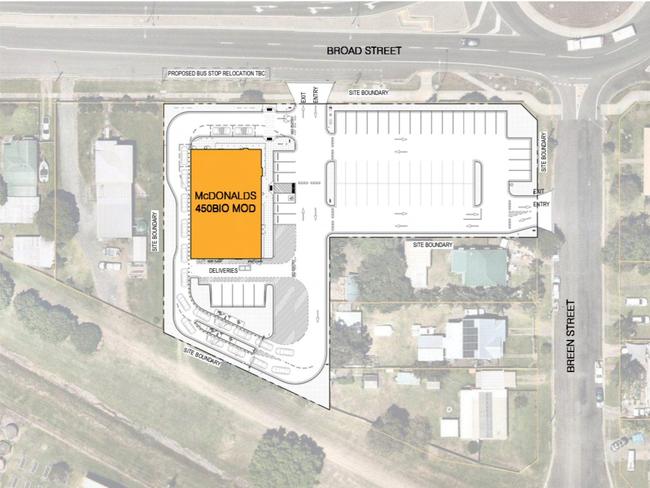 Plans for a McDonald’s on Broad St, Sarina. Picture: Contributed