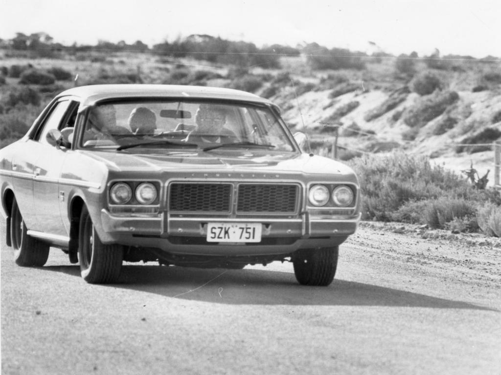 James William Miller in the back of a police car leaving Port Gawler on May 24, 1979.