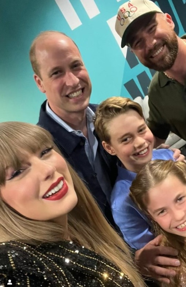 William and his kids at the Taylor Swift concert.