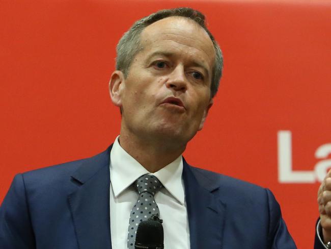 Shorten election 2016- Opposition Leader Bill Shorten speaking at a town hall meeting at Everglades Country Club, Woy Woy in NSW. Picture Kym Smith