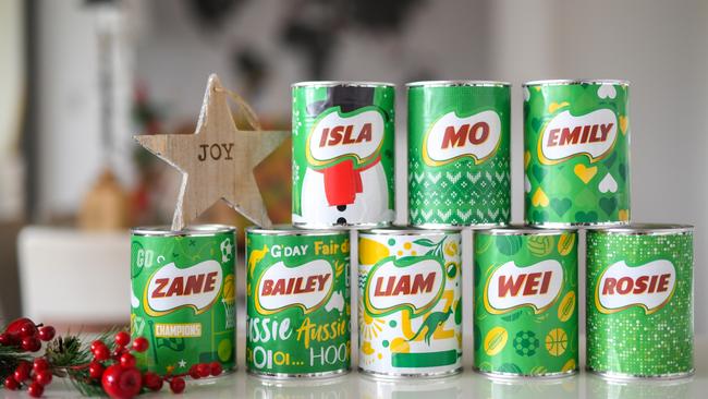 MyMilo tins with personalised names. Picture: David Li