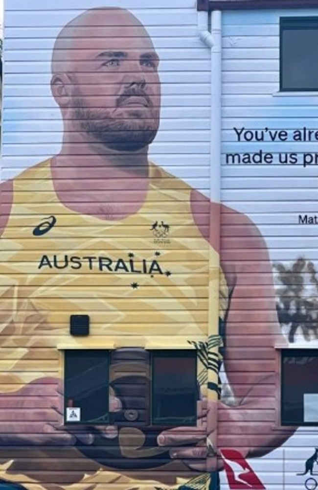 Matt Denny's mural proudly on display outside of Allora's Railway Hotel. Photo: Tanya Verri