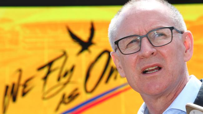 Premier Jay Weatherill addresses the media at Adelaide Oval. Photo: Tait Schmaal.