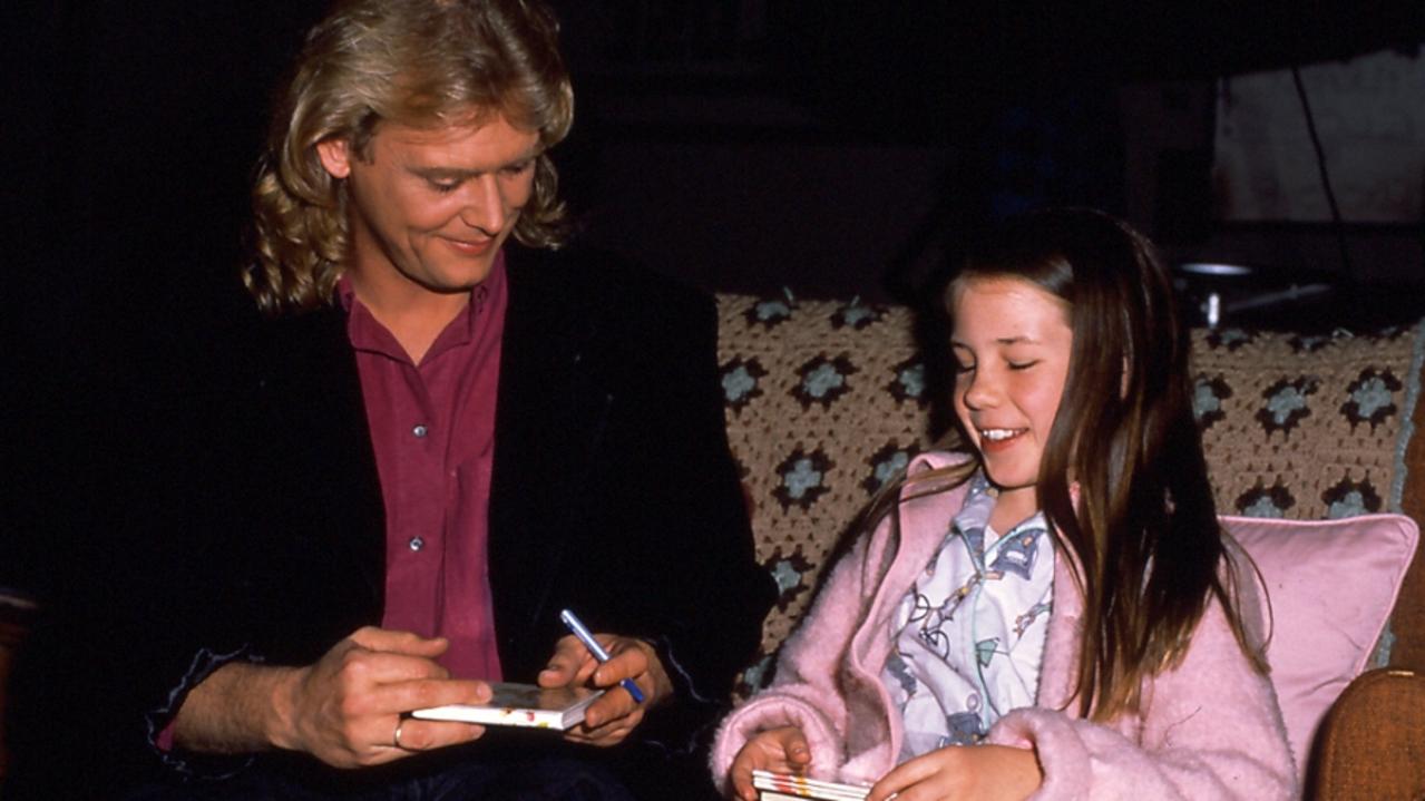 A young John Farnham with Kate Richie on the set of Home and Away Photo: Supplied