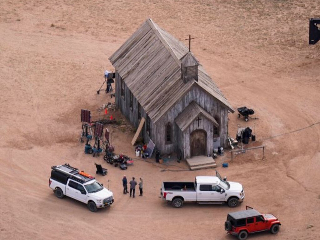 The church on the set of Rust where Halyna Hutchins was killed. Picture: AP