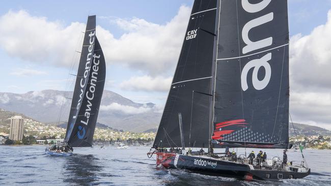 The close finish on an nearly windless river last year. Picture: Chris Kidd