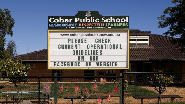 A sign is at Cobar Public School. Picture: Getty