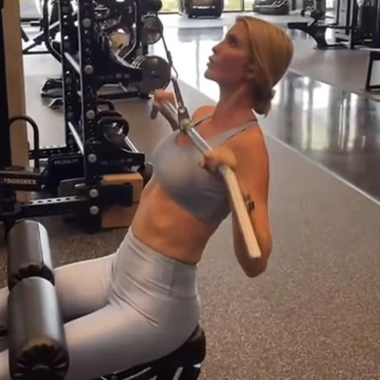 During their workout sessions, she typically sticks to the same five exercises. Picture: SandyBrockman/Instagram