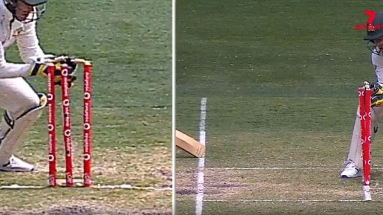 Simon Taufel says this split-image proves Rahane was out.