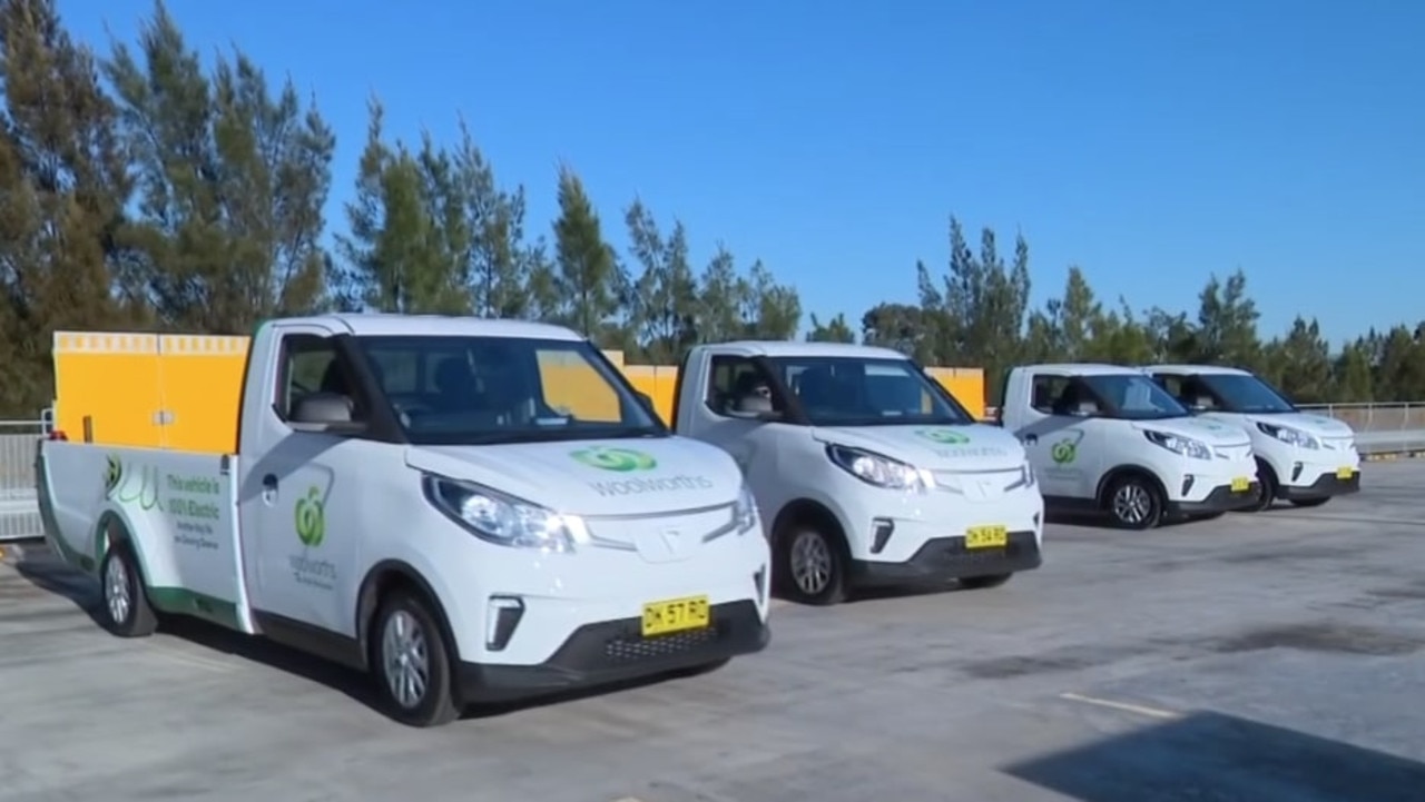 Nine new EV utes will service Woolworths stores in western Sydney. Picture: NinePicture: Nine