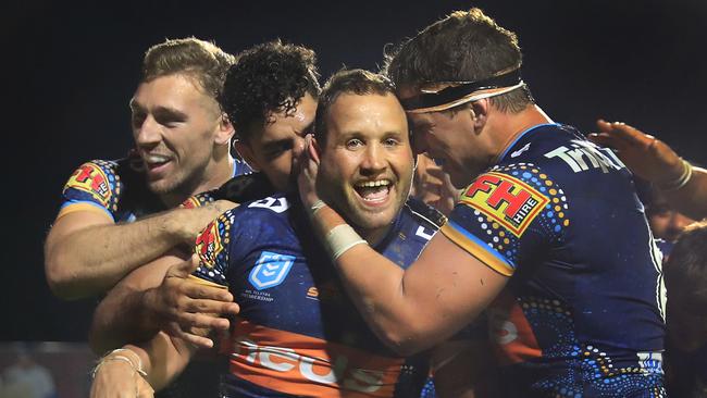 Tyrone Roberts controlled the tempo for the Titans during the round 11 NRL match between the Manly Sea Eagles and the Gold Coast Titans. Picture: Mark Evans/Getty Images