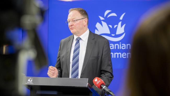 Human Services Minister Roger Jaensch releases the Brahminy report. Picture: RICHARD JUPE