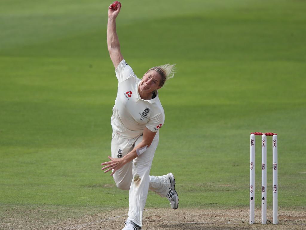 England’s Katherine Brunt is ‘sick to death’ of four-day women’s Tests continuously finishing in draws. Picture: Nick Potts/PA Images via Getty Images
